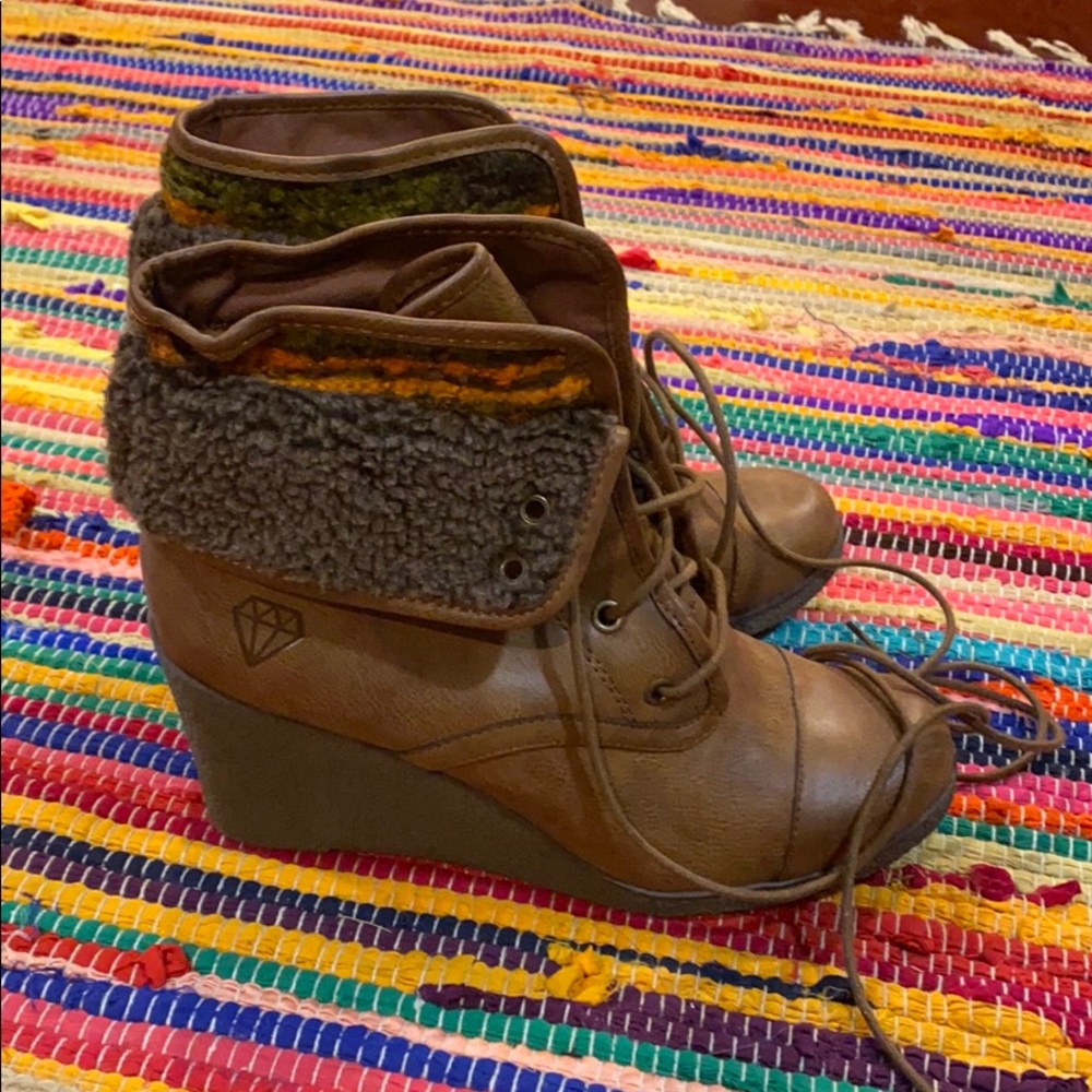 Lace up Boot Wedges